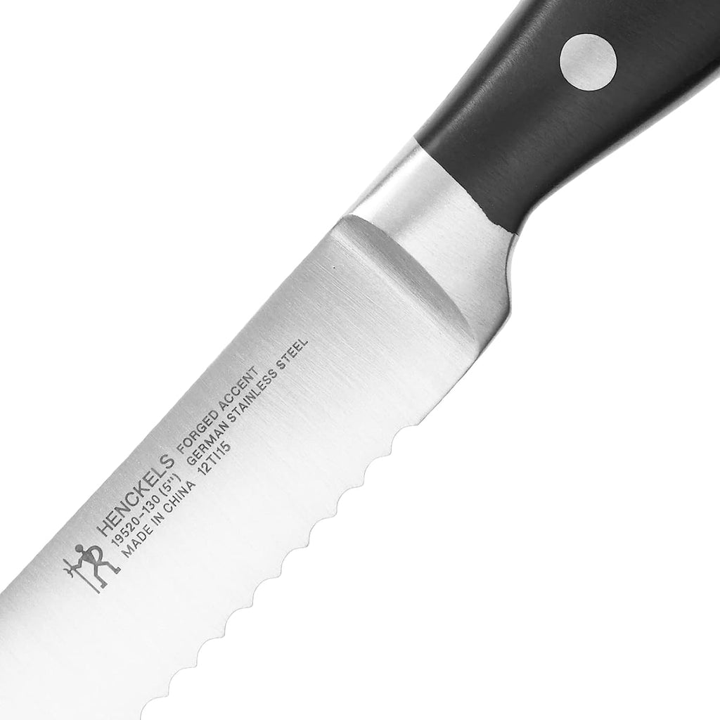 Forged Accent Razor-Sharp 5-inch Serrated Utility Knife, Tomato Knife, German Engineered Informed by 100+ Years of