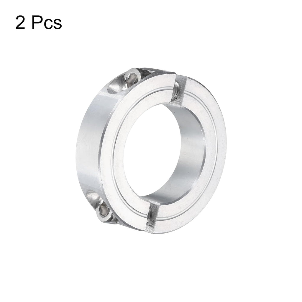 uxcell 2pcs Double Split Clamp-On Shaft Collar 1-1/4" Shaft, Aluminum Alloy