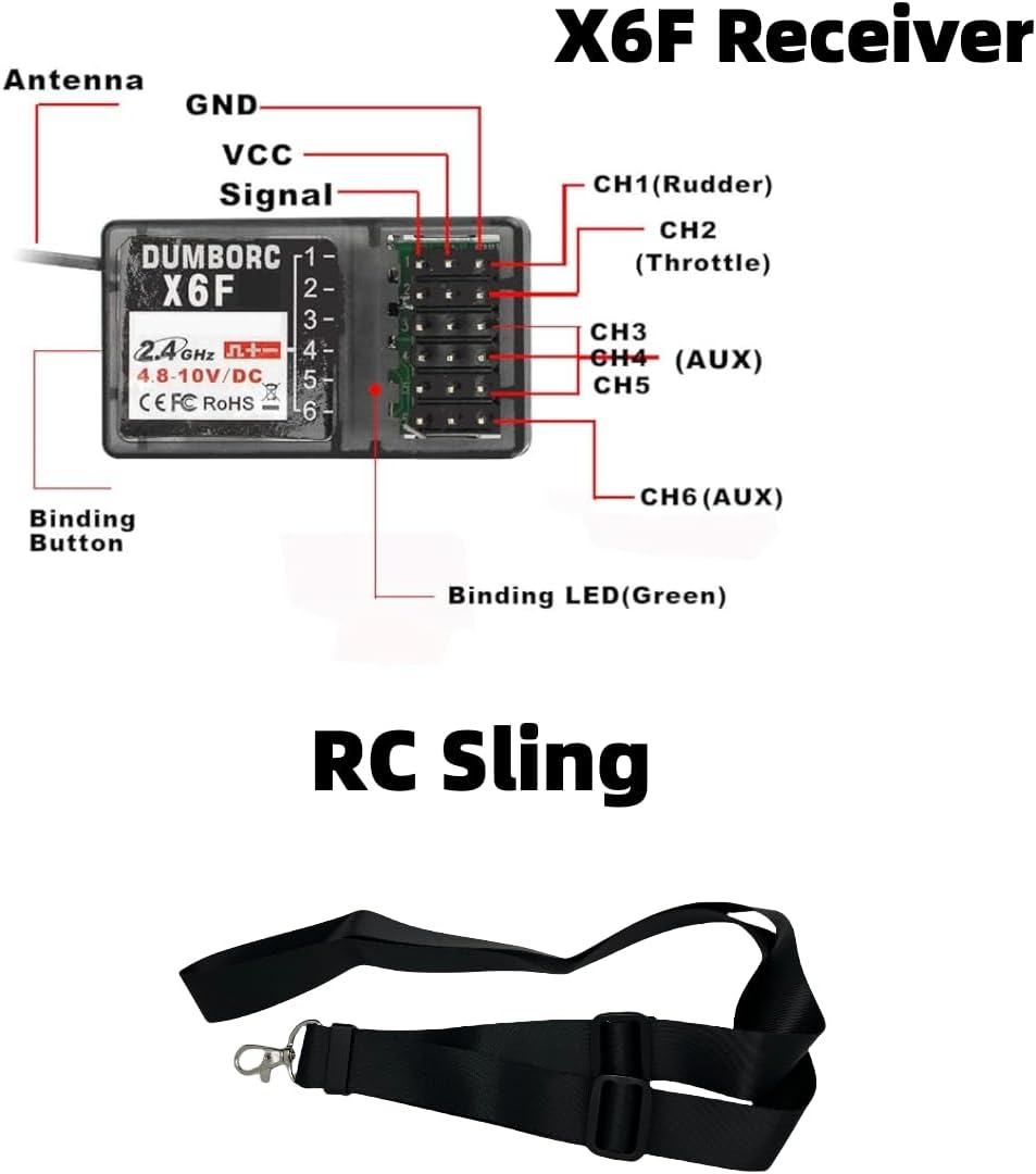 X4 RC Radio Transmitter and Receiver P6F, 4 Channel Rc Receiver and Transmitter Rc Car Remote and Receiver for RC