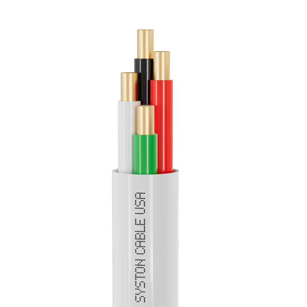 Syston 22/4 Alarm Control Cable, Solid Copper, CMP Unshielded, White 100 FT