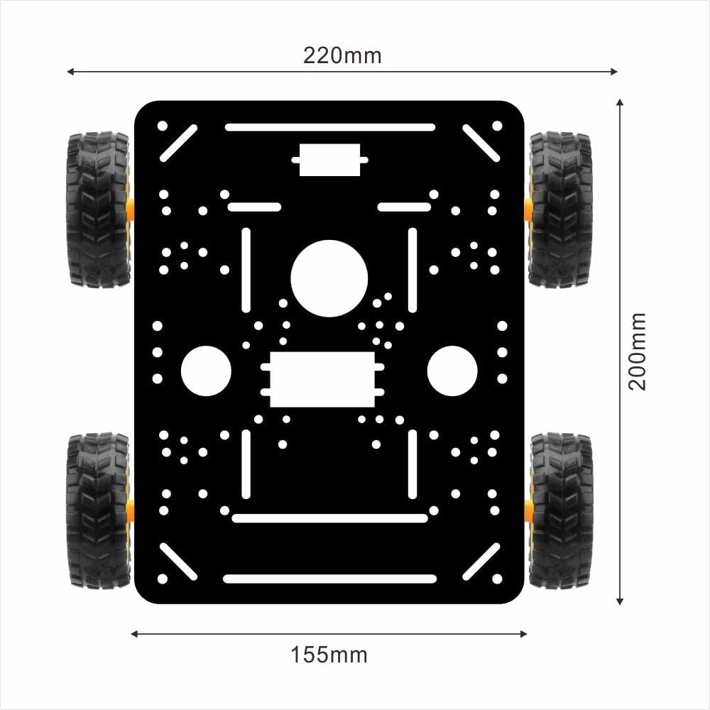 FlexiRover Building Kit for Arduino – Customizable Robot Car Chassis with 4 TT Motors and Wheels, Ideal for Robotics