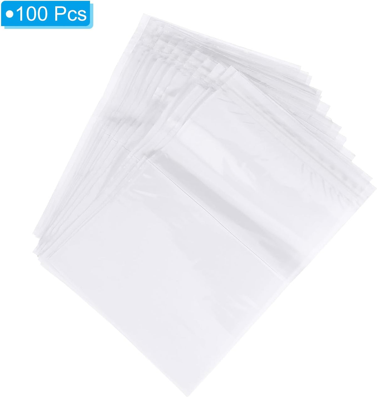 7x10.5" Clear Packing List Envelope, 100 Pack Plastic Waterproof Enclosed Self-Adhesive Side Loading Mailing Invoice