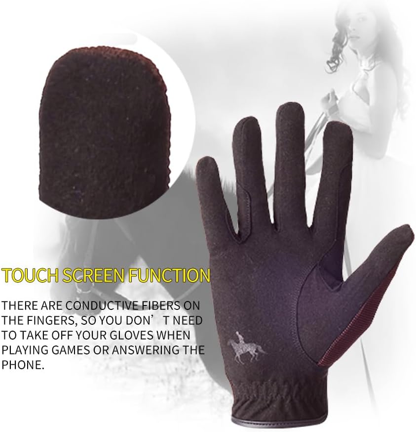 Horse Riding Gloves Equestrian Gloves for Men Women Horseback Riding Gloves with Grip for Adults Riding Sports Biking