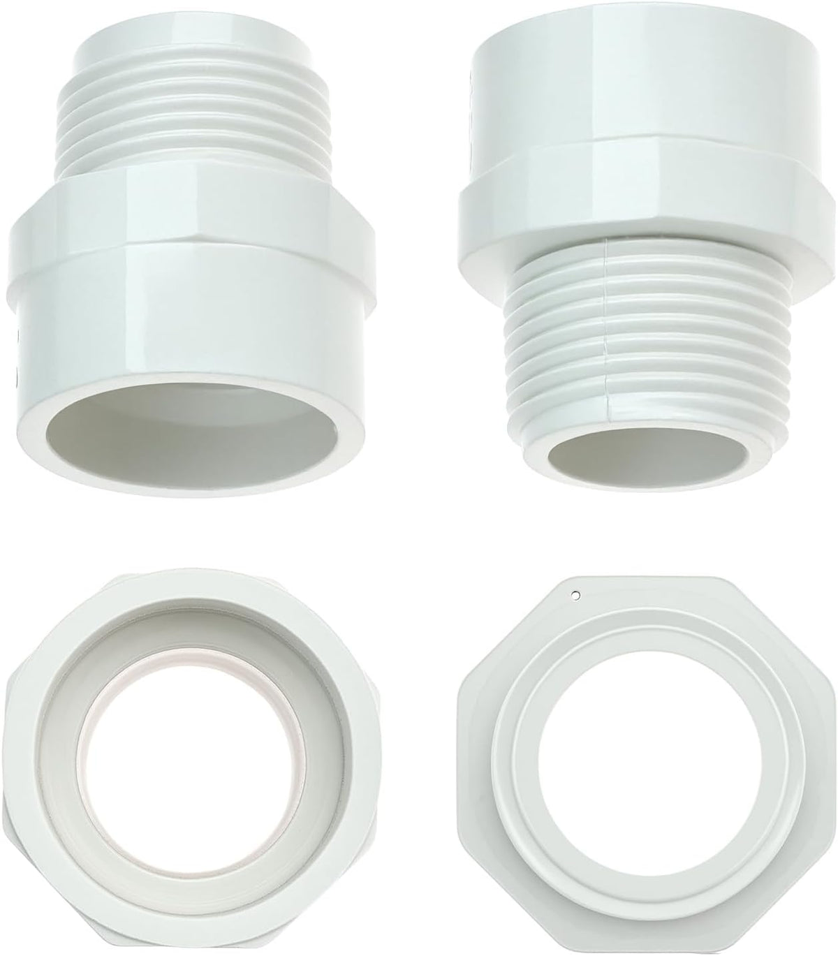 QWORK 10 Pcs 3/4 Inch PVC Fittings Male Adapter, Socket x Male Pipe Thread, 2 Way PVC Pipe Coupling