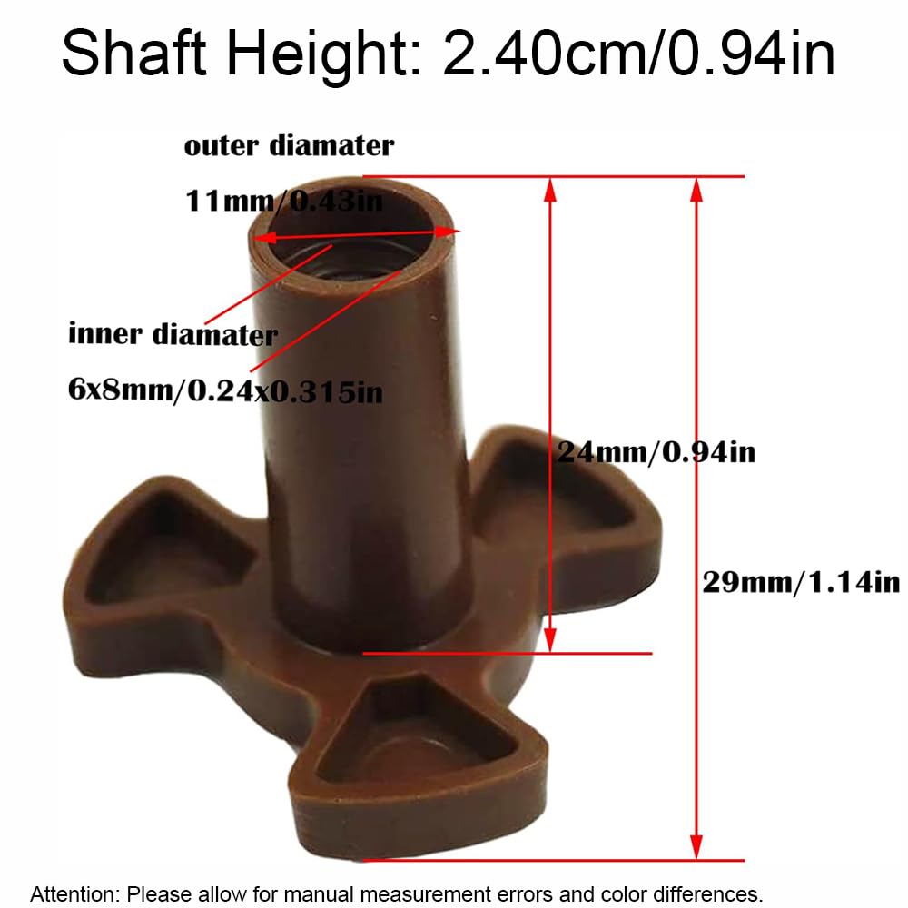 TOP-MAX 2pcs Microwave Plastic Y Coupler with Roller Guide Holder, Shaft Height 2.2cm, Replacement Part for Stable Glass Tray Rotation