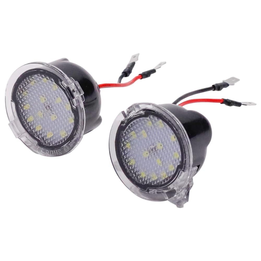 Hacreyatu 2Pcs Canbus No Error LED Side Mirror Puddle Lights For Ford F150