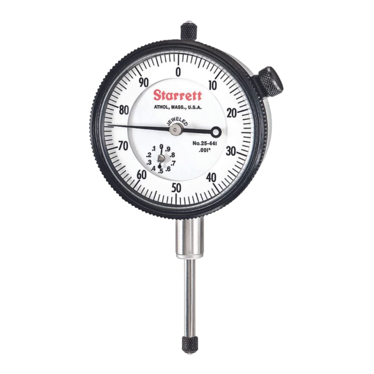 Starrett 25 Series Dial Indicator, 0-1.000" Range, .001" Graduation