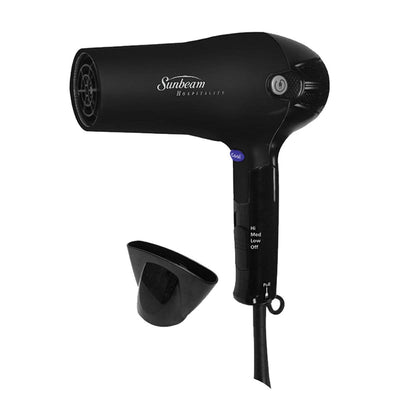 HD3010-005 Retractable Cord Folding Handheld Hair Dryer with Concentrator, 1875 Watts, Cool Shot Button, Tourmaline
