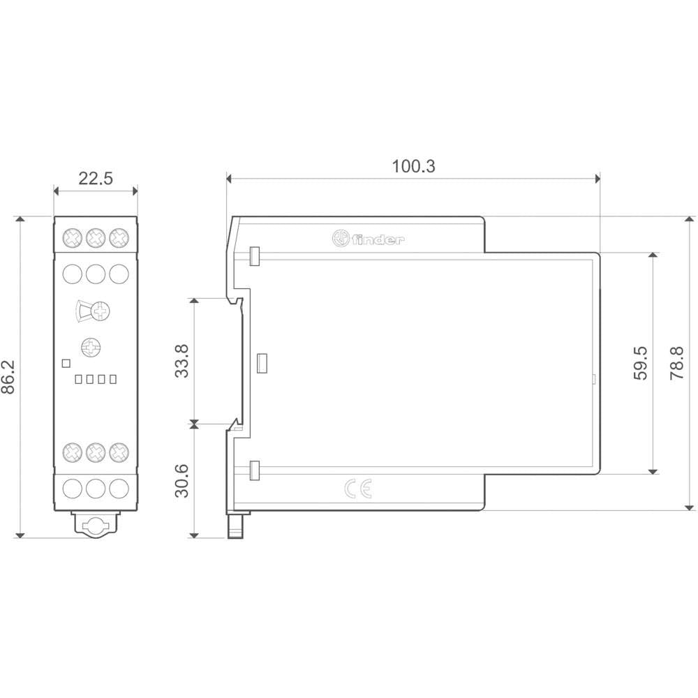 Finder 83 Series - Modular Timer Relay Delay Connection 240VAC/DC