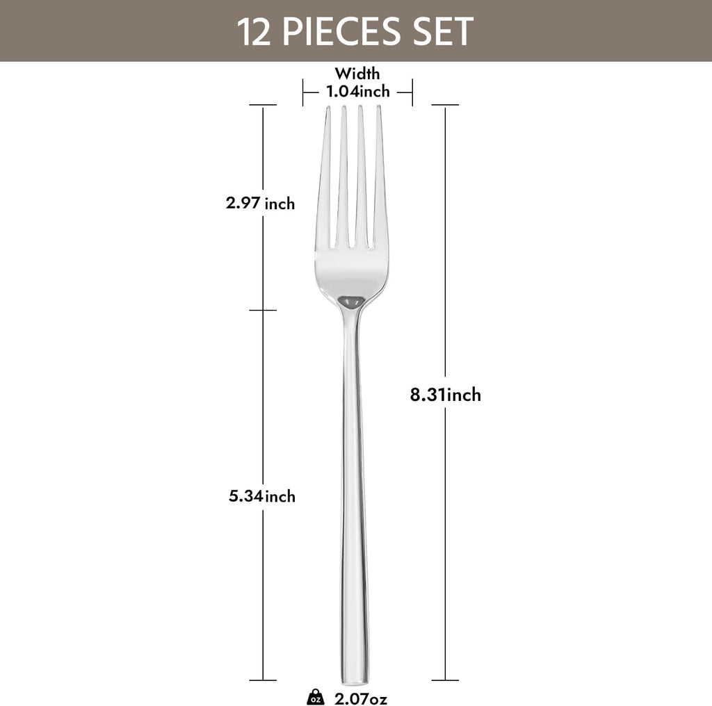 12 Piece Dinner Forks Set, Stainless Steel Forks