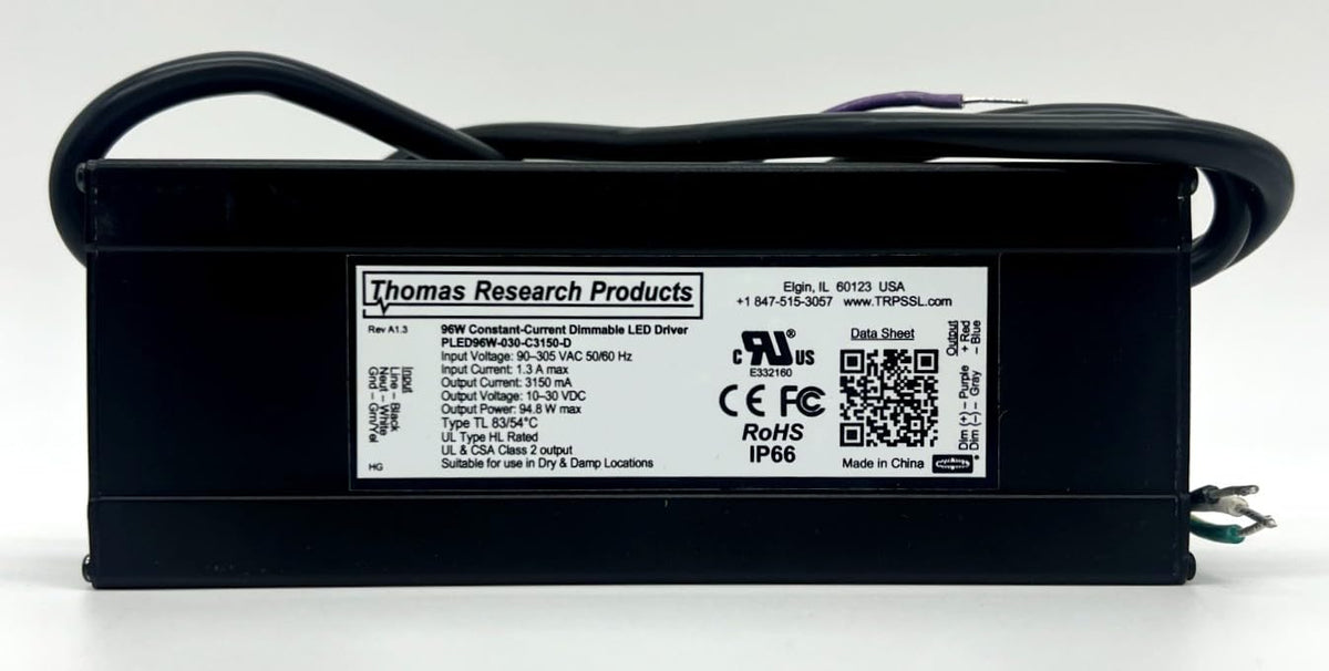 Hubbell Thomas Research Products PLED96W-030-C3150-D Constant Current Flicker Free LED Driver, dimmable