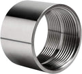 Quickun 304 Stainless Steel Pipe Coupling Fitting, 3" x 3" Female Pipe Coupler Connector Adapter Fitting (2" Length)