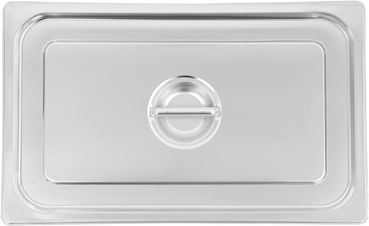 6‑Pack Full Size Stainless Steel Hotel Pan Lids with Handle