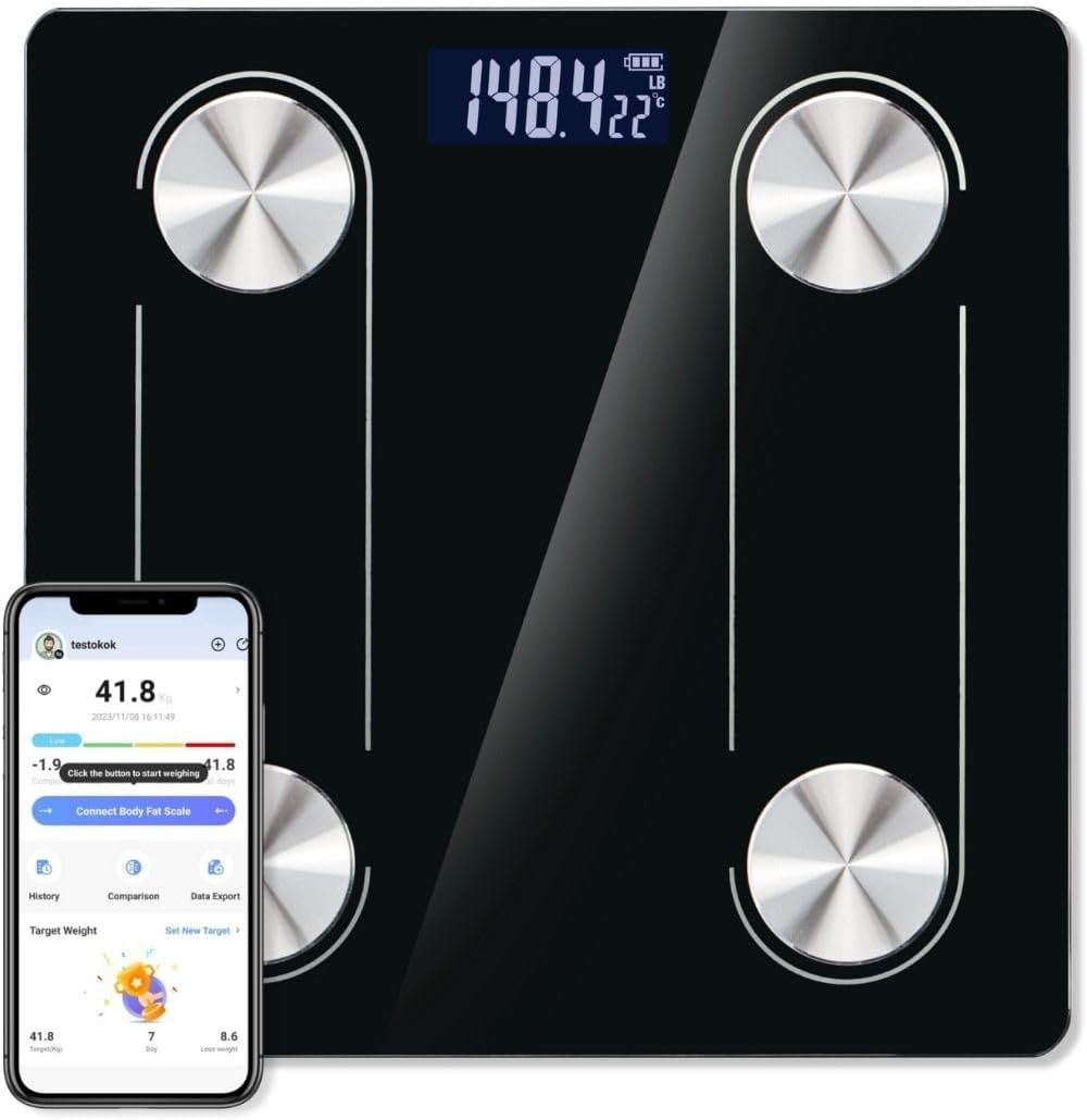 Digital Body Scale Trnr-BDYSCLE-BLK, Home Essential Body Weight Scale for People, Durable Bathroom Accessory