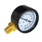Pressure Gauge 0 to 100 PSI Brass 1/4" Male NPT Thread Lower Mount, Multiple Function