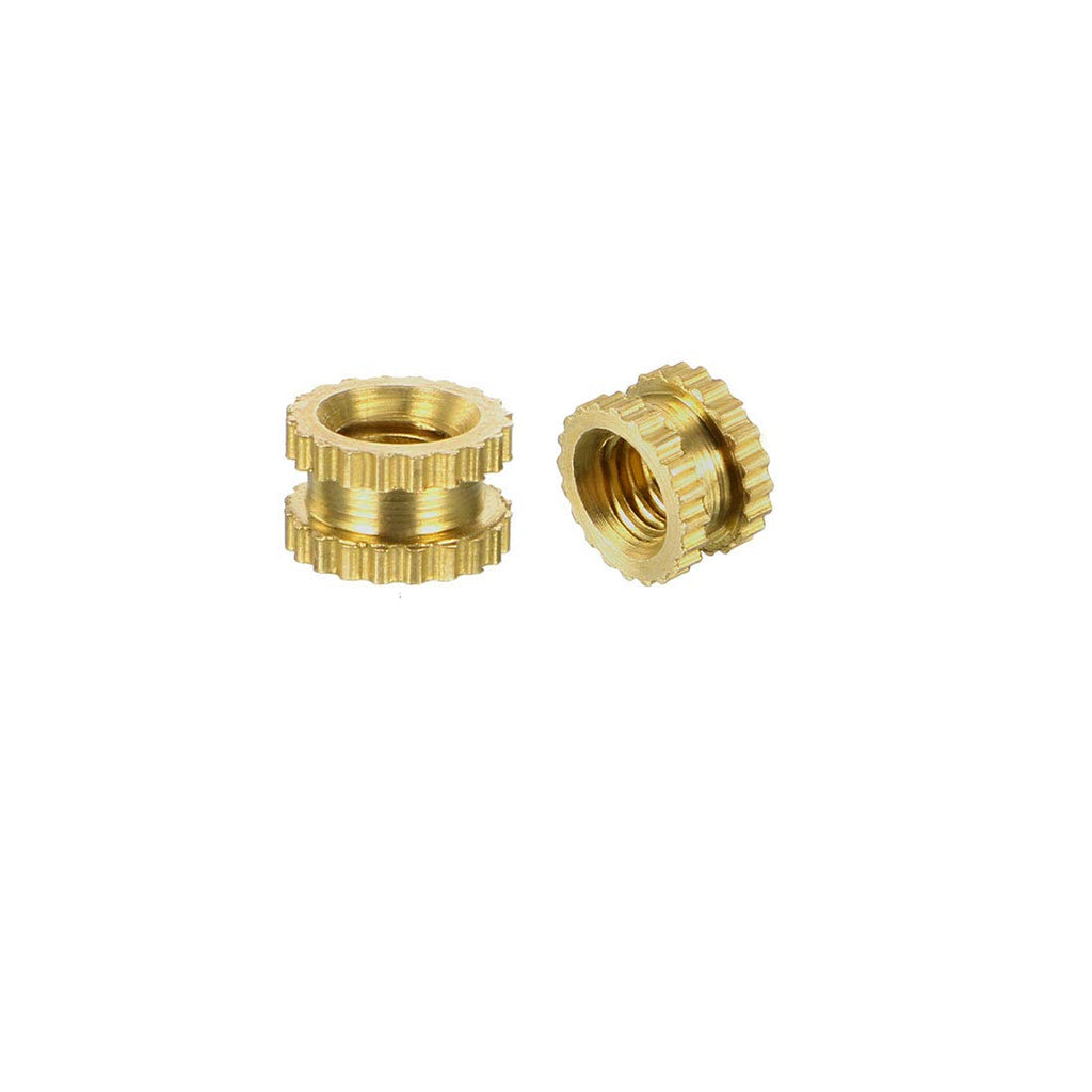 uxcell M3 x 3mm L x 5mm OD Female Thread Brass Embedment Nuts 100Pcs