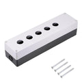 uxcell Push Button Switch Control Station Box 22mm/ 0.86 Inch Hold 5 Button Aperture Plastic Push Button Station (White,Black) 1set