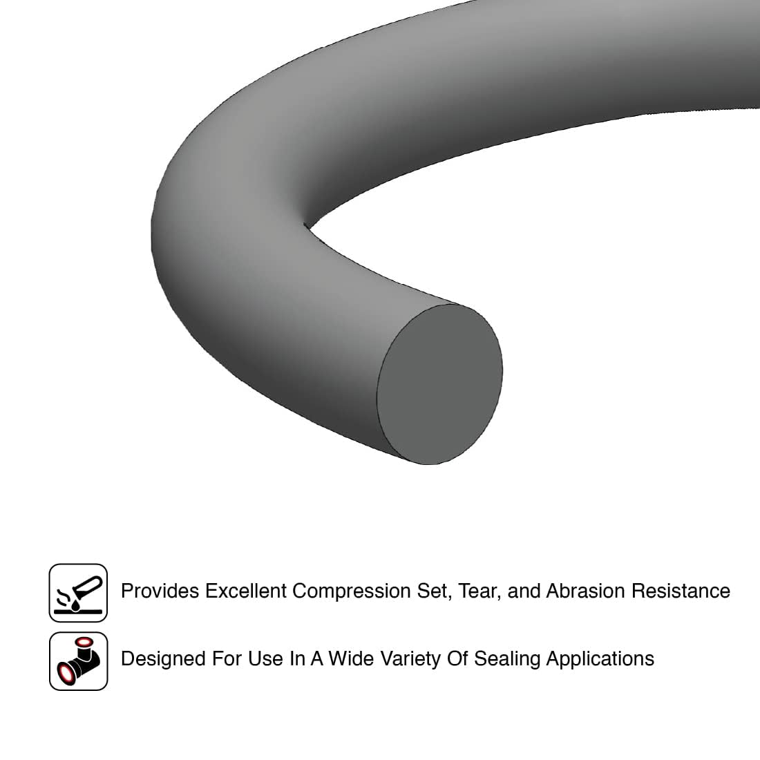 018 Viton O-Ring, 75A Durometer, Round, Black, 3/4" ID, 7/8" OD, 1/16" Width (Pack of 50)