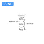 5Pcs Compression Spring 304 Stainless Steel 8mmOD,0.5mmWD,15mmFL