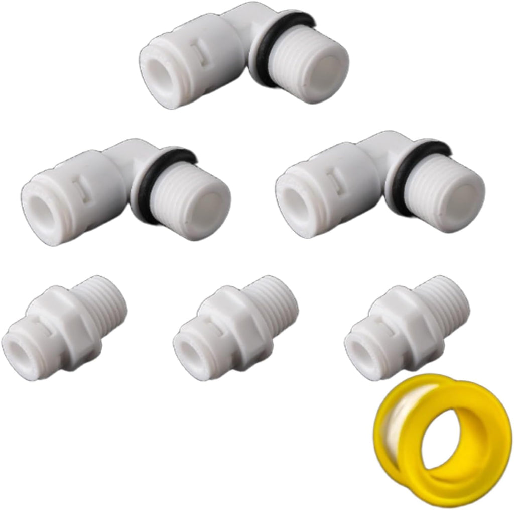 1/4" Male Thread to Push to Connect Fitting Kit for RO Water Filter