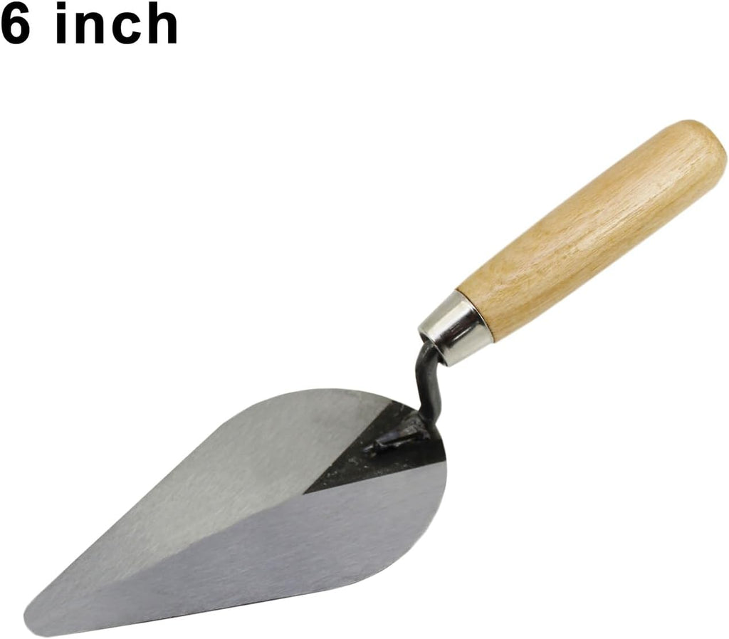 3-Pack Brick Trowel Set, 6" & 7" & 8" Pointing Trowel with Wood Handle,Masonry Hand Tool Set for Brickwork