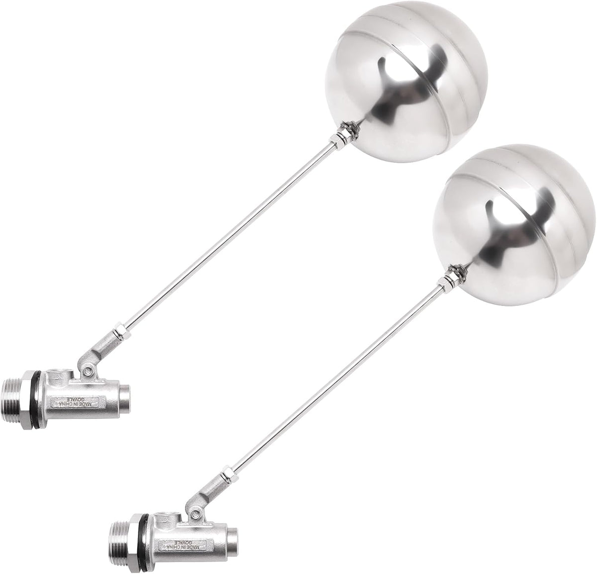 Stainless Steel Float Ball Valves - 1" NPT Male Thread Flow Control Float Sensor Valve Automatic Water Level Control Float For Tank Pond Water Tower (pack of 2)