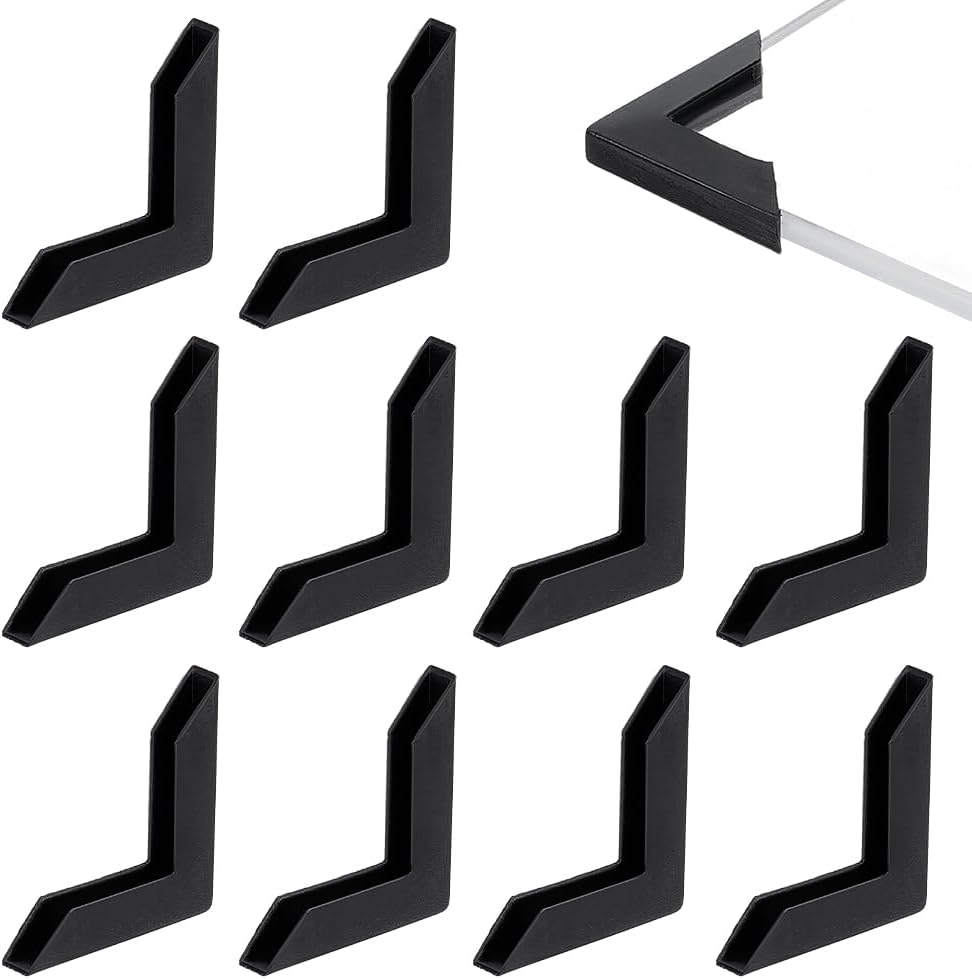 100Pcs Corner Protectors L-Shaped Corner Bumpers Black Plastic Corner Guards Covers Proofing Edge Protector for