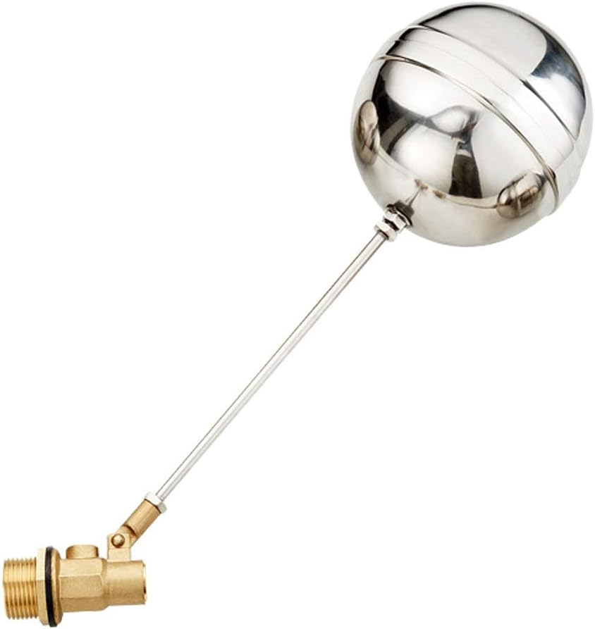 Joywayus 1" Thread Float Ball Valve and Brass Pipe Connector Floating Ball-cock Tank Ballcock Fittings Automatic Water Level Control Switch 2PCS