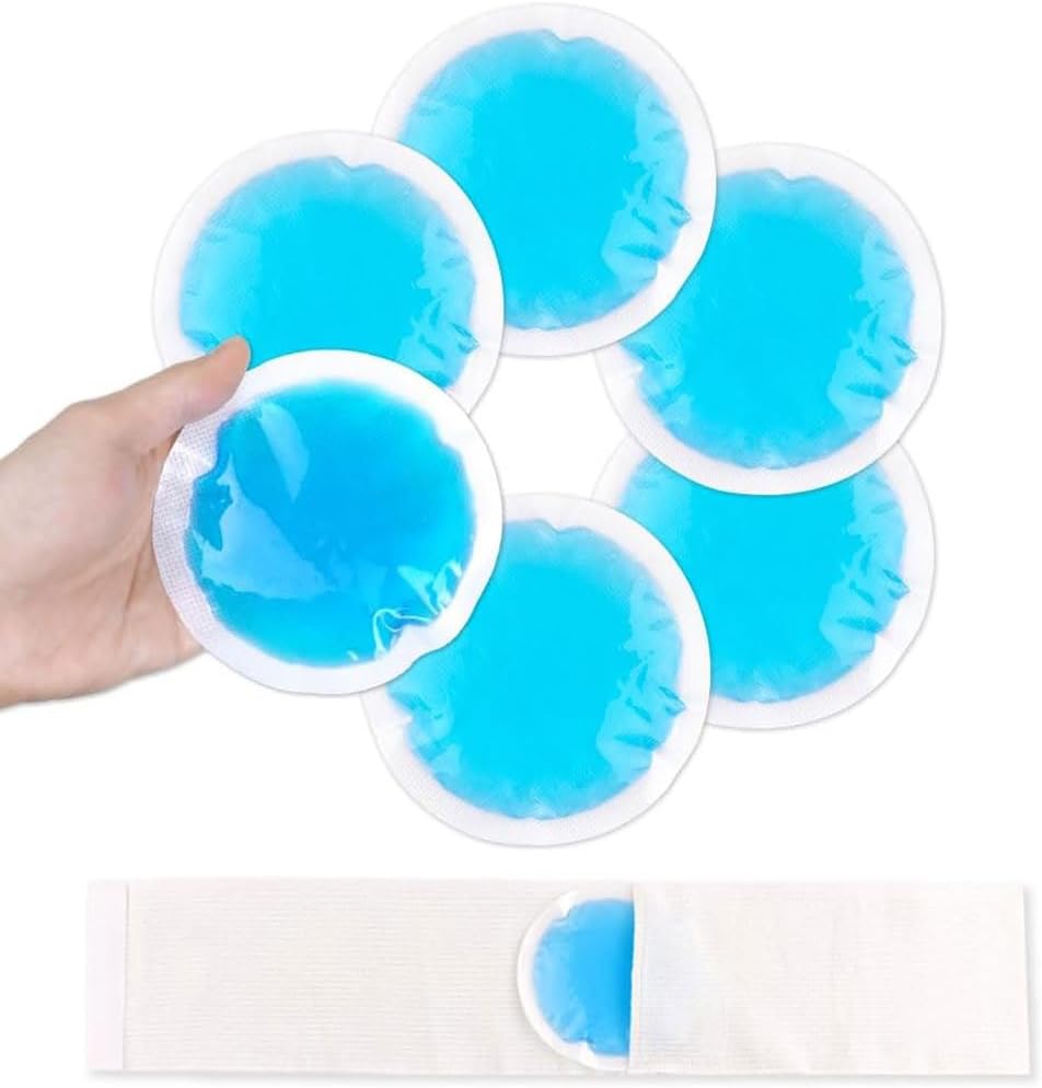 Small Ice Packs for Injuries Reusable with Cloth Backing, 6 Packs