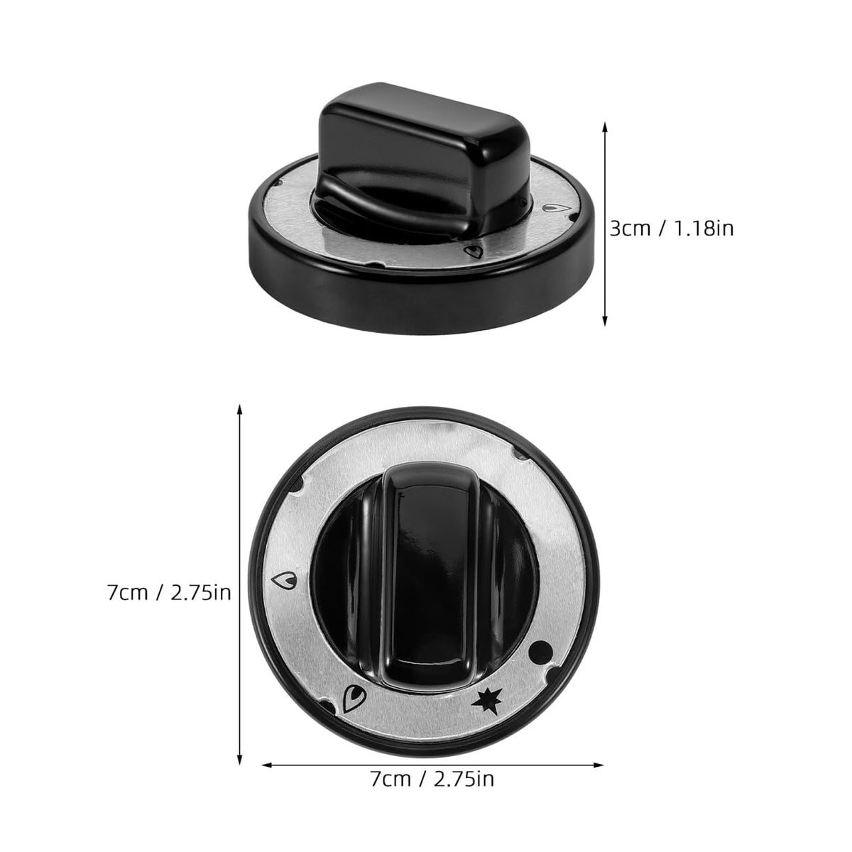 Yardenfun Replacement Grill Knob 2.75In High Temperature Resistant Burner Valve Knob Grill Control Knobs Replacement for Gas Stove Knobs Replacements Commercial Kitchen Appliances
