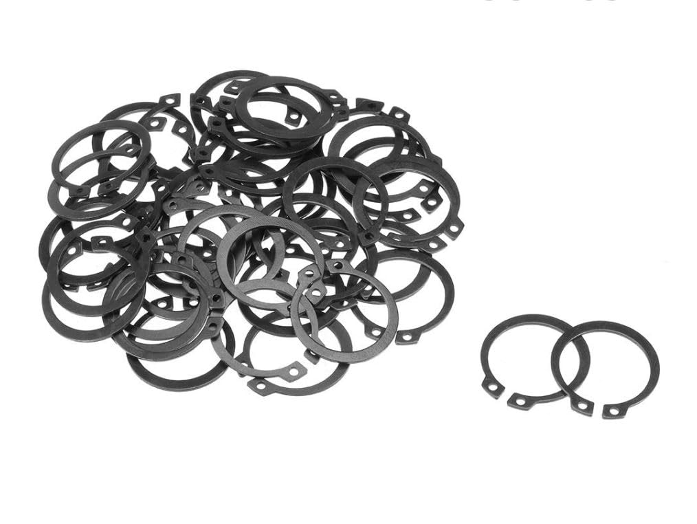 Durable Spring Steel External snap retaining Rings with Black Oxide Finish (5/32", 10)