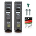 Genuine Square D QO120 20 Amp Single Pole Breaker Kit, 2 Pack