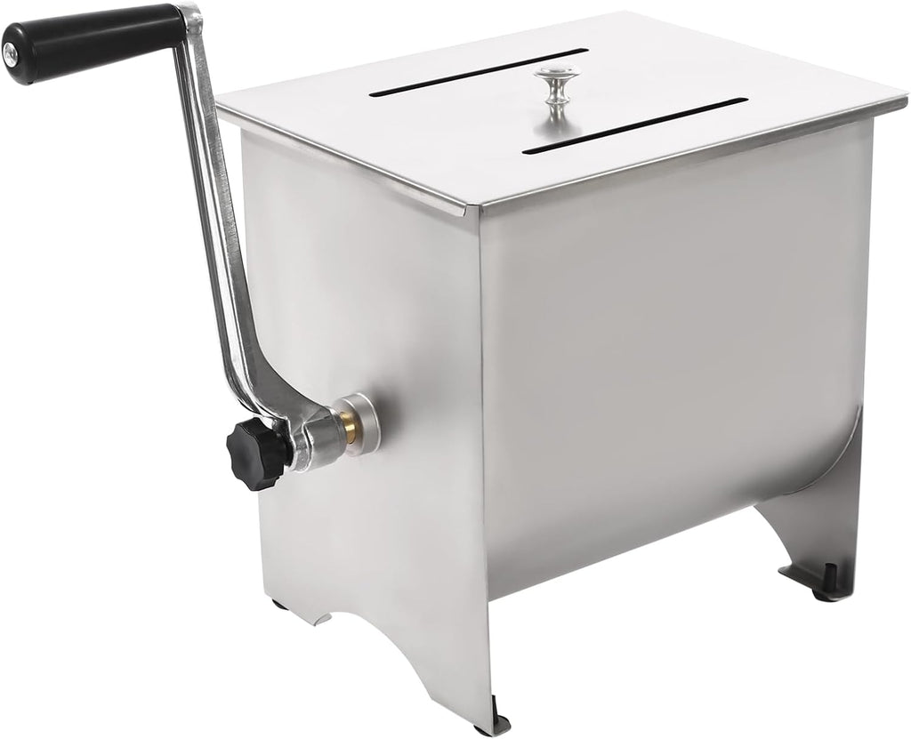 Manual Meat Mixer, 20 lbs Stainless Steel Meat Mixer with Lid Sausge Mixer Machine Hand Beef Mixer Meat Processing