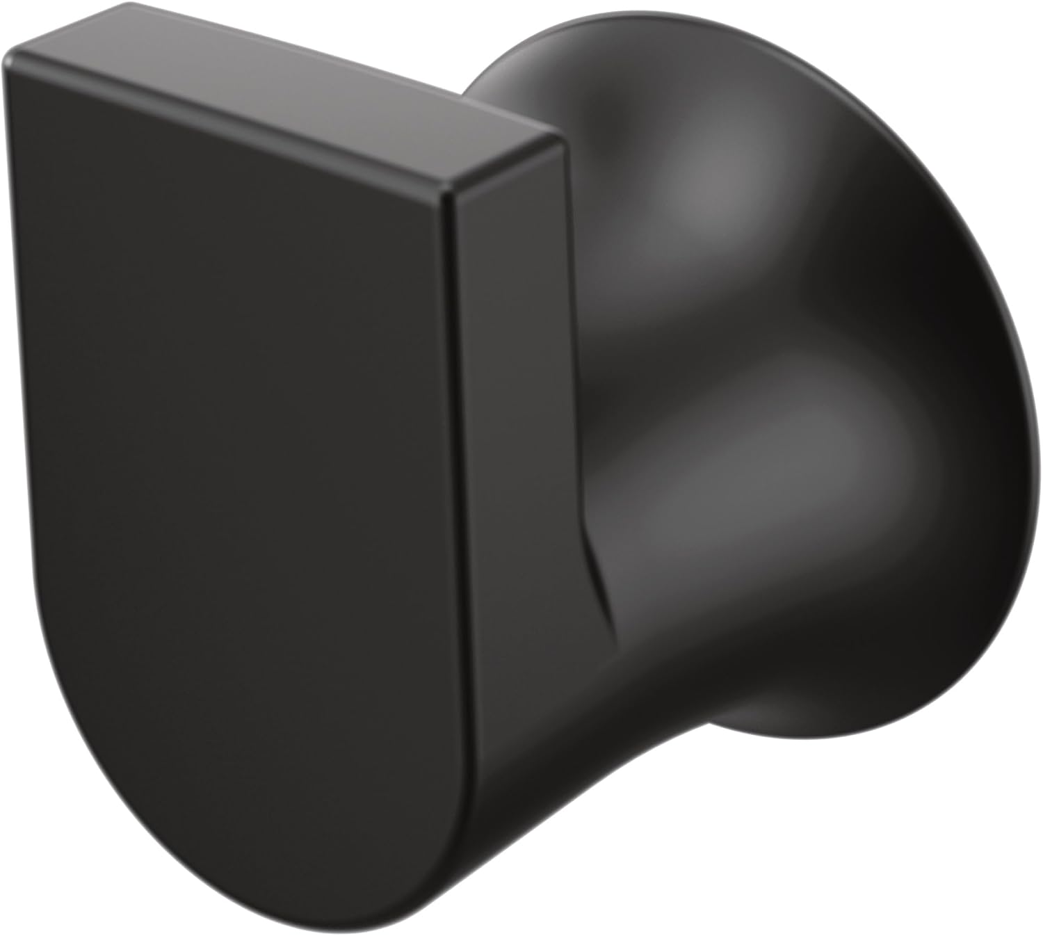 Genta LX Modern Single Robe Hook or Towel Hanger for Kitchen or Bathroom, Matte Black, BH3803BL