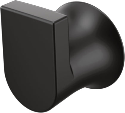 Genta LX Modern Single Robe Hook or Towel Hanger for Kitchen or Bathroom, Matte Black, BH3803BL