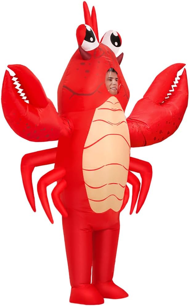 Inflatable Lobster Costume Adult, Inflatable Costume For Adult, Blow Up Crawfish Costumes Women/Men for Funny Party