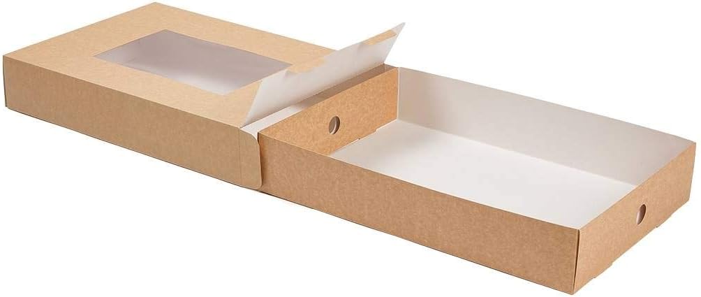 17.7 x 12.2 x 3.2 Inch Catering Trays, 10 Grease-Resistant Catering Boxes - Cover With Window Included, Side Lock