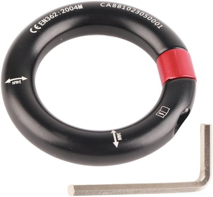 24kN Aluminum Rappel Ring - Heavy Duty 12mm Opening O-Ring Connector for Outdoor Rock Climbing, Arborist Rescue &