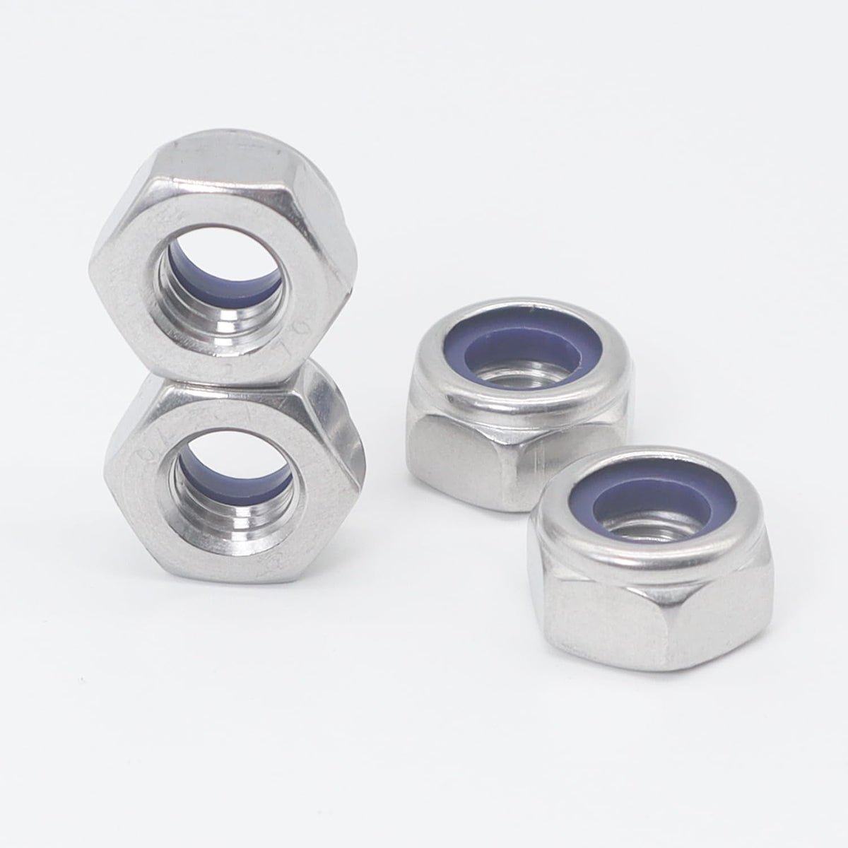 M4 x 0.7mm Stainless Lock Nuts, 4mm Nylock Nuts, 150pcs