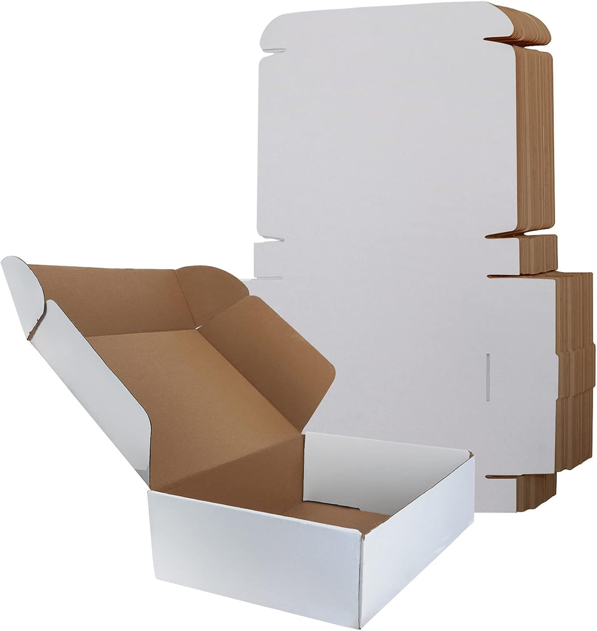 11x8x2 Inches Shipping Boxes Set of 25, White Small Corrugated Cardboard Box, Mailer Boxes for Packing Small Business