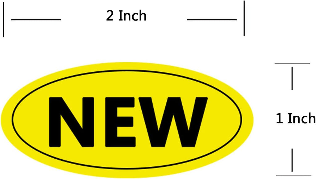 Yellow Oval Inventory Labels,1x2 Inches, 500 Pcs(New)