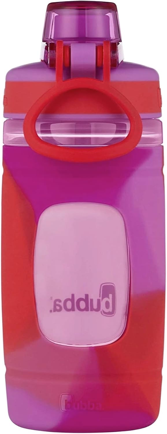Flo Kids Water Bottle with Silicone Sleeve, 16oz., Watermelon and Wild Berry