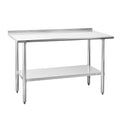 Hally Stainless Steel Table for Prep & Work 24" x 60" with Backsplash NSF