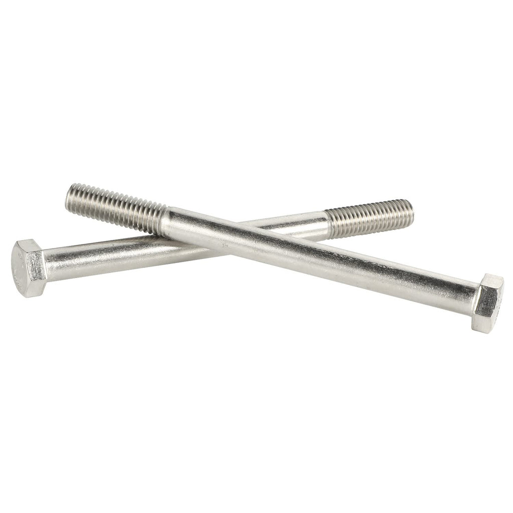 Mellewell 1/2-13 x 7 Hex Head Screw Bolt, Partially Threaded, Stainless Steel 18-8 (304), Plain Finish, Quantity 2
