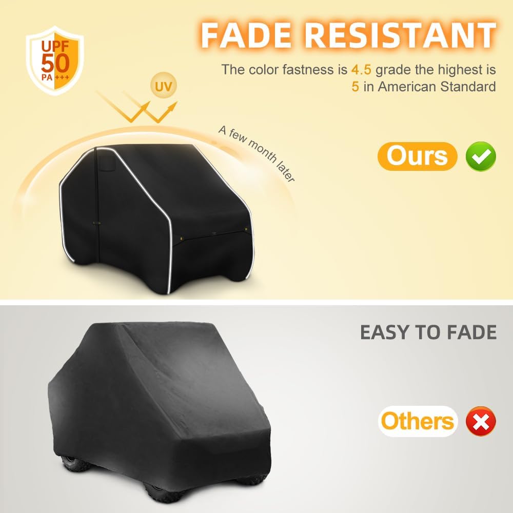 Fade and Tear Resistant UTV Cover with Reflective Strips,600D Heavy-Duty Waterproof 2-3 Seater Side by Side Covers