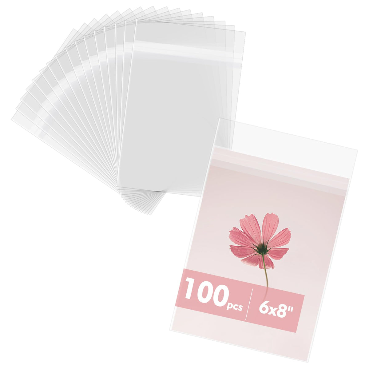 Mat Board Center Clear Resealable Plastic Sleeves, 6 1/2" x 8 1/3"