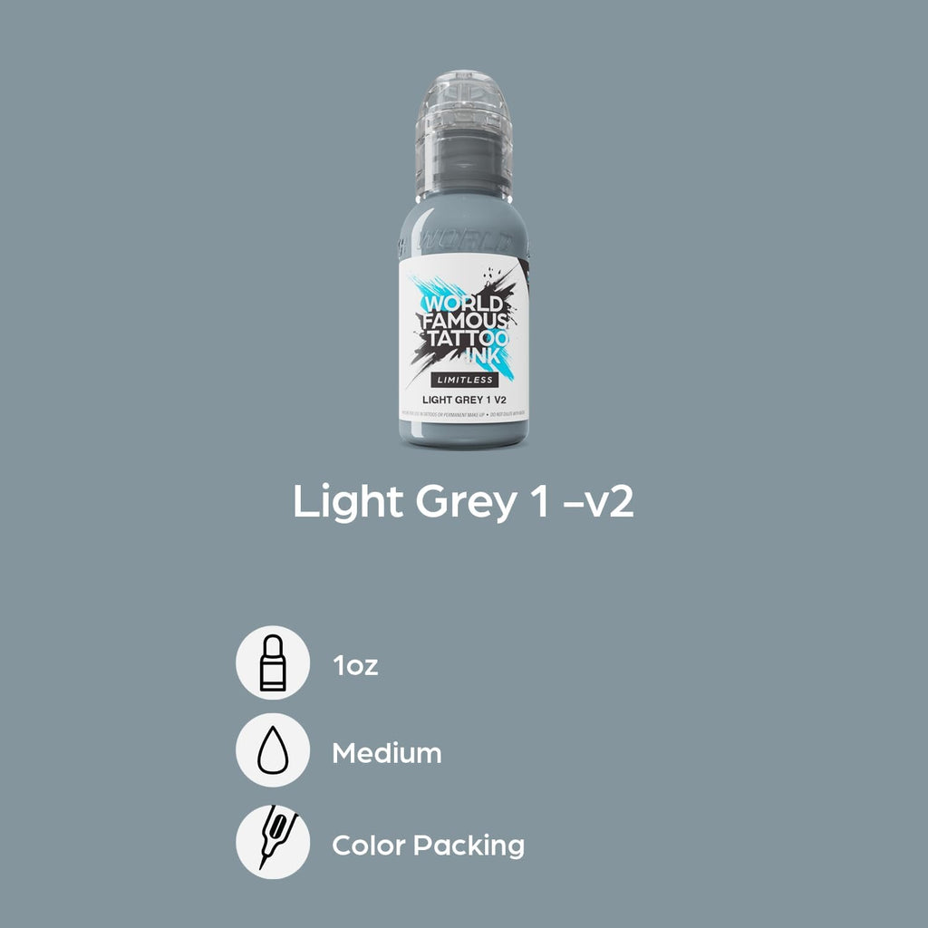 Limitless - Light Grey 1 Tattoo Ink - Professional Tattoo Ink & Tattoo Supplies - Skin-Safe Permanent Tattooing in