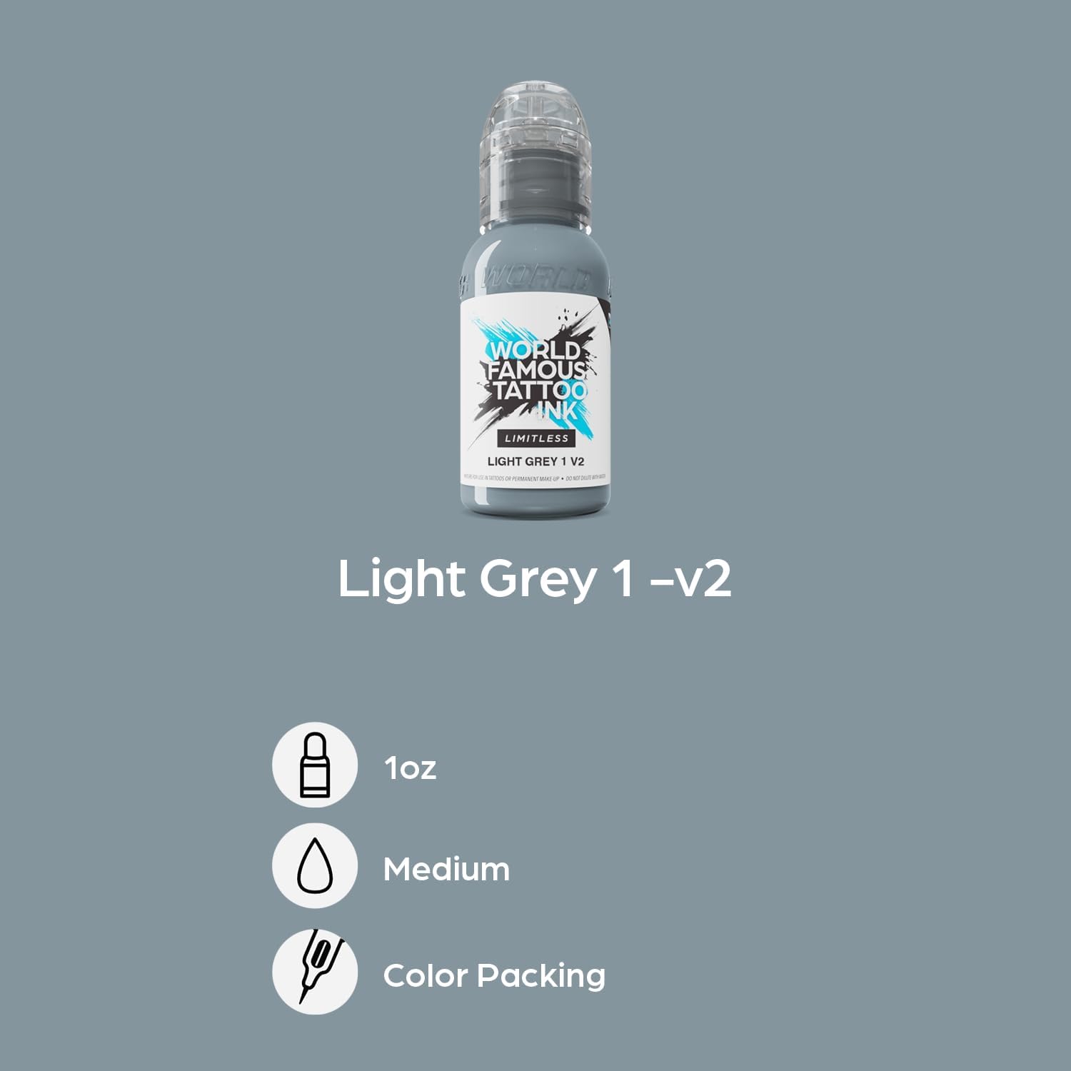 Limitless - Light Grey 1 Tattoo Ink - Professional Tattoo Ink & Tattoo Supplies - Skin-Safe Permanent Tattooing in
