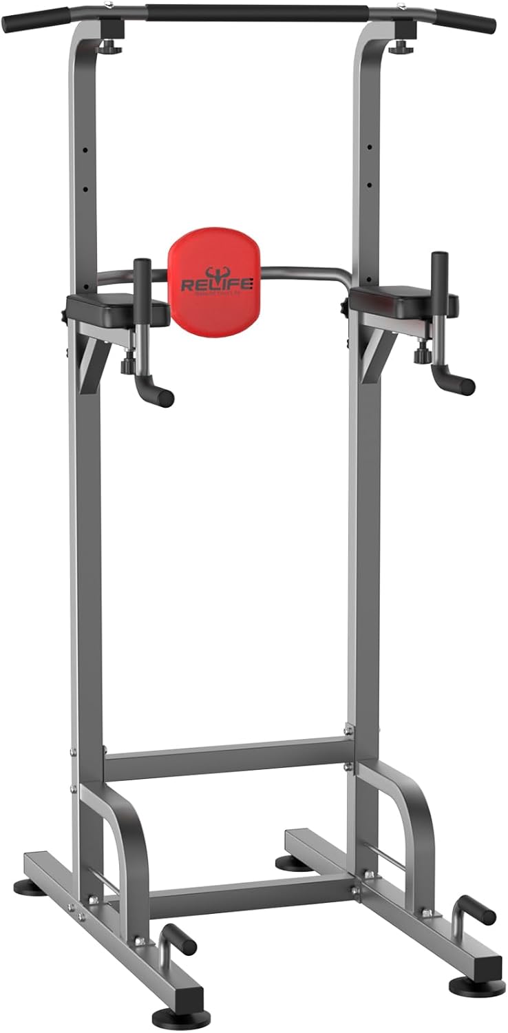 Power Tower Pull Up Bar Station Workout Dip Station for Home Gym Strength Training Fitness Equipment