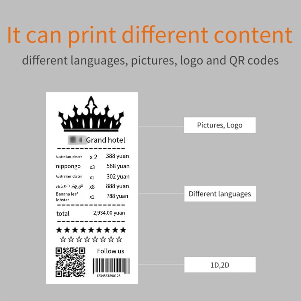 Thermal Printer, 80mm Embedded Thermal Printer Module with TTL+RS232+USB Connections Supports ESC/POS Commands 72mm